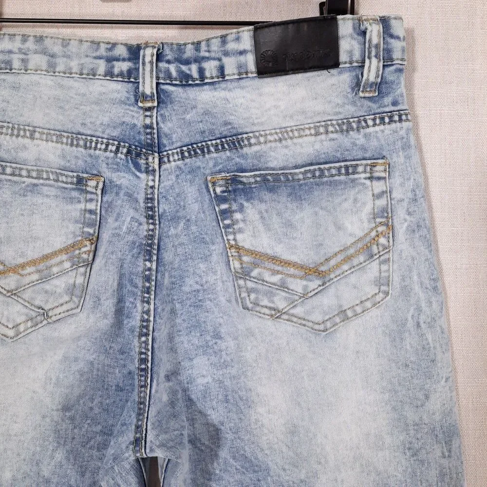 Akademiks Distressed Jeans Size 18 Straight Leg High Rise Acid Wash Stretch - Picture 6 of 15